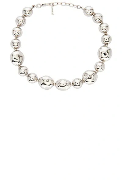 Givenchy Sculpted Gem Single Necklace In Silvery