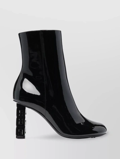 Givenchy Sculpted Heel Leather Ankle Boots In Black