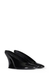 Givenchy Sculpted Heeled Mules In Patent Leather In Black