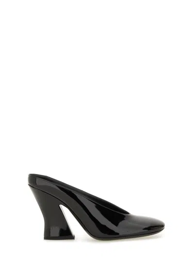 Givenchy Sculpted Heeled Mules In Patent Leather In Black