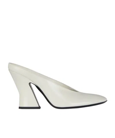 Givenchy Sculpted Heeled Mules In Patent Leather In White