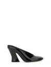 Givenchy Glossy Finish Curved Heel Pointed Toe Mules In Black