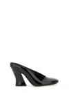 Givenchy Glossy Finish Curved Heel Pointed Toe Mules In Black