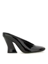 Givenchy Glossy Finish Curved Heel Pointed Toe Mules In Black