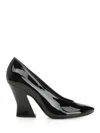Givenchy Glossy Finish Curved Heel Pointed Toe Mules In Black