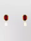 Givenchy Women Embellished Metal Sculptural Crystal Earrings In Red