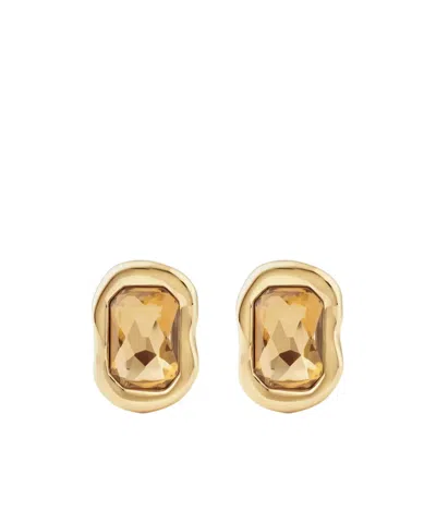 Givenchy Sculptural Crystal Earrings In Metal And Crystals In Brown/gold