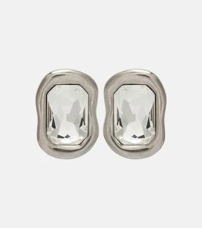 Givenchy Sculptural Crystal Embellished Earrings In Metallic