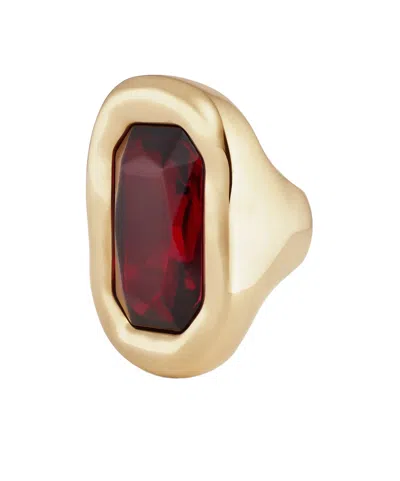 Givenchy Sculptural Crystal Ring In Metal And Crystal In Gold/red