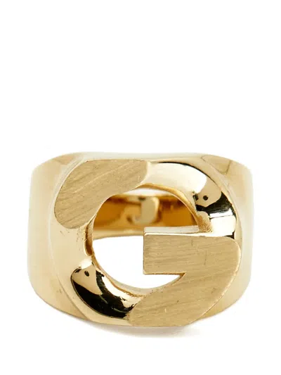 Pre-owned Givenchy Sculptural Initial Ring In Gold