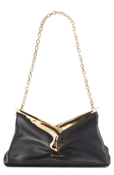 Givenchy Sculpture Lambskin Leather Shoulder Bag In Black