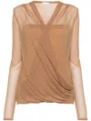 Givenchy Beige Draped Blouse In Neutrals