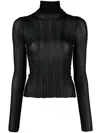 Givenchy Semi-sheer Mock-neck Top In Black