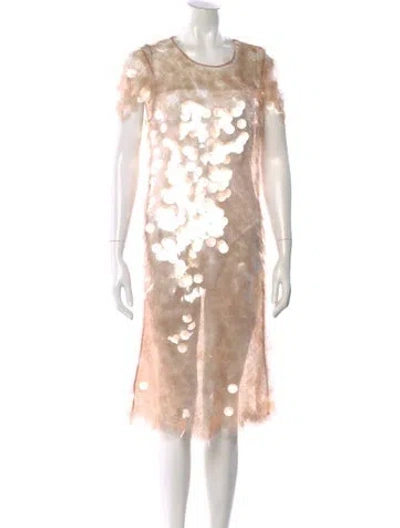 Pre-owned Givenchy Sequin Knee-length Dress In Neutral