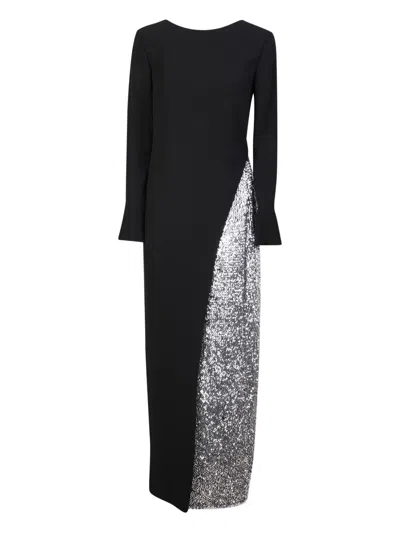 Givenchy Sequin Long-sleeve Maxi Dress In Black