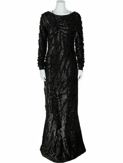 Pre-owned Givenchy Sequin Solid Evening Gown W/ Tags In Black