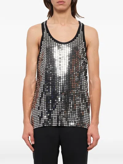 Givenchy Sequin-embellished Podium Tank Top In Silver