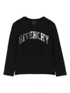 Givenchy Sequinned Logo Long-sleeve T-shirt In Black