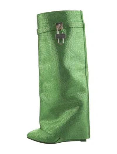 Pre-owned Givenchy Sequins Rain Boots In Green