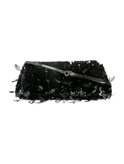 Pre-owned Givenchy Sequins Shoulder Bag In Black