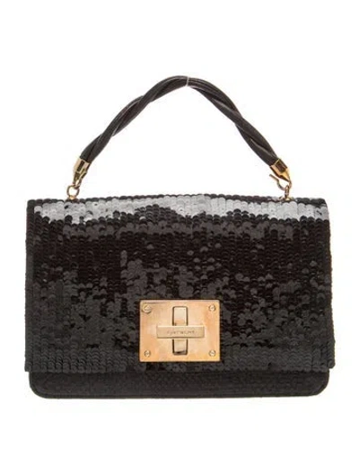 Pre-owned Givenchy Sequins Top Handle Bag In Black