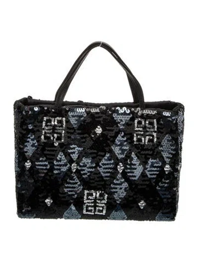 Pre-owned Givenchy Sequins Top Handle Bag In Blue