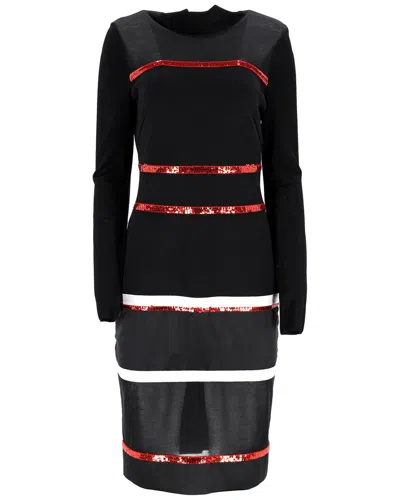 Pre-owned Givenchy Sequins-trimmed Midi Dress (authentic Pre-loved)