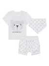 Givenchy Set With Printed Cotton T-shirt, Shorts And Bandana In White
