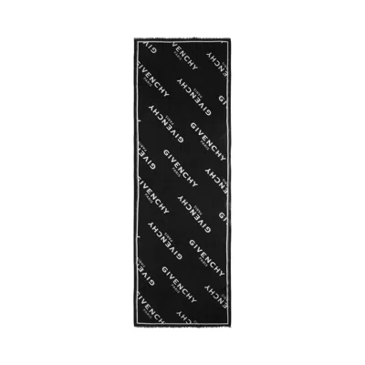 Pre-owned Givenchy Shadow Logo Scarf 'black' | Women's Size Onesize