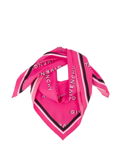 Givenchy Shadow Logo-print Scarf In Pink