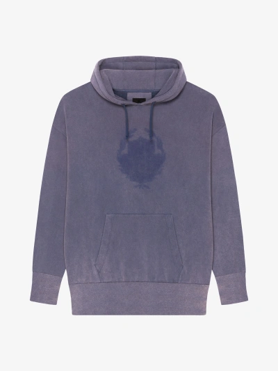 Givenchy Shadow Oversized Hoodie In Fleece In Medium Blue