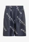 Givenchy Shadow Print Bermuda Short In Blue