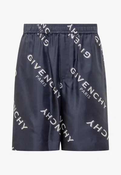 Givenchy Shadow Print Bermuda Short In Blue