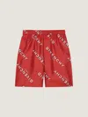 Givenchy Shadow Printed Bermuda Shorts In Silk In Red