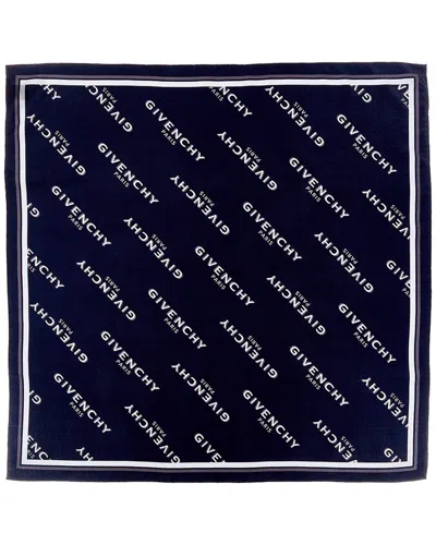 Givenchy Shadow Silk Scarf In Blue