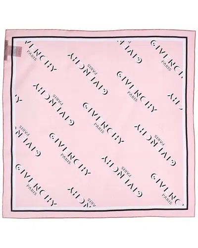 Givenchy Shadow Small Silk Scarf In Pink