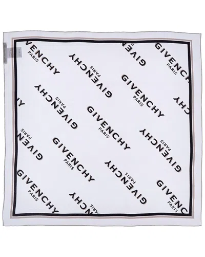 Givenchy Shadow Small Silk Scarf In White
