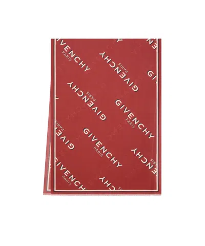 Givenchy Shadow Stole In Wool And Silk In Red