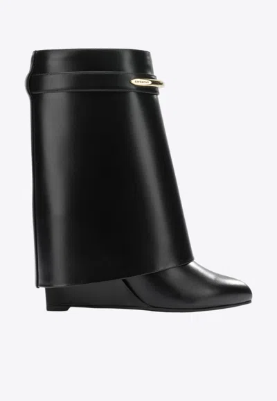 GIVENCHY SHARK 90 LEATHER MID-CALF BOOTS