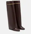 Givenchy Shark 95 Leather Knee-high Boots In Multi