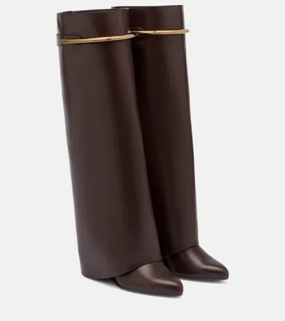 Givenchy Shark 95 Leather Knee-high Boots In Multi