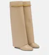 Givenchy Shark 95 Leather Knee-high Boots In Brown