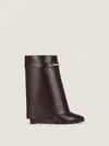 Givenchy Shark Ankle Boots In Leather In Brown