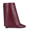 Givenchy Shark Ankle Boots In Leather In Burgundy