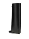 Givenchy Women Black Sandals With Logo Plaque On The Front And High Wedge Heel In Leather Woman In Black