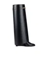 Givenchy Shark 95 Leather Knee-high Boots In Black