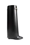 Givenchy Women Black Sandals With Logo Plaque On The Front And High Wedge Heel In Leather Woman In Black