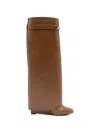 Givenchy Elegant Covered Wedge Heels With Engraved Detail And Versatile Fit In Brown