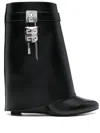 Givenchy Shark Lock 90 Leather Ankle Boots Shoes In Black