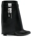 Givenchy Shark Lock 90 Leather Ankle Boots Shoes In Black